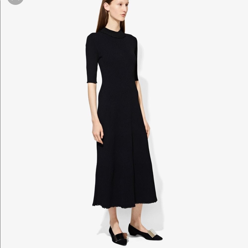 Proenza Schouler Rib Knit Black Midi Dress S - Picture 2 of 7